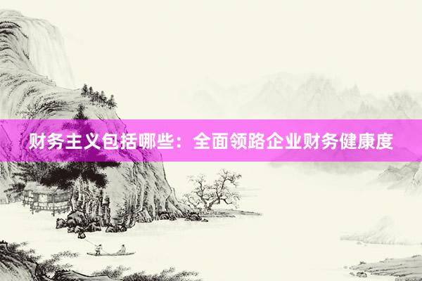 财务主义包括哪些：全面领路企业财务健康度